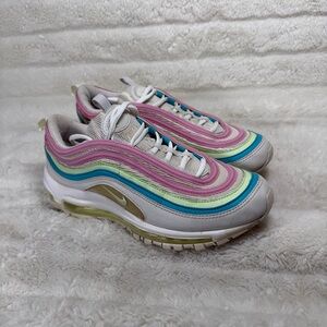 Nike Air Max 97 Easter 2019 Women's Size 7.5 Sneakers White Volt Pink Blue